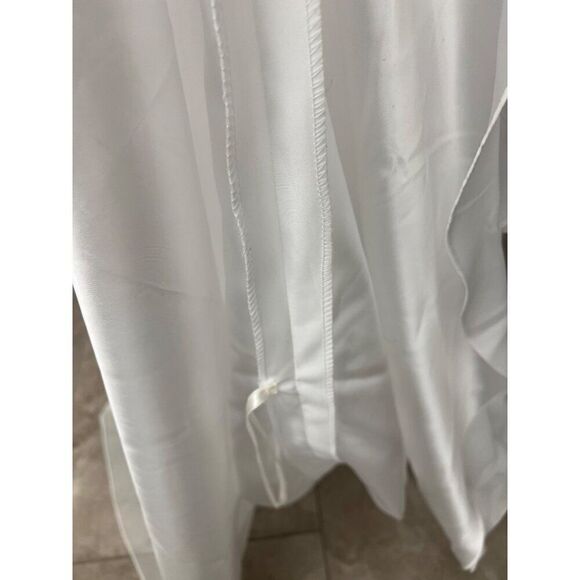 David’s Bridal Michael Angelo White Faux Pearl Wedding Dress Size 20 - Picture 14 of 16